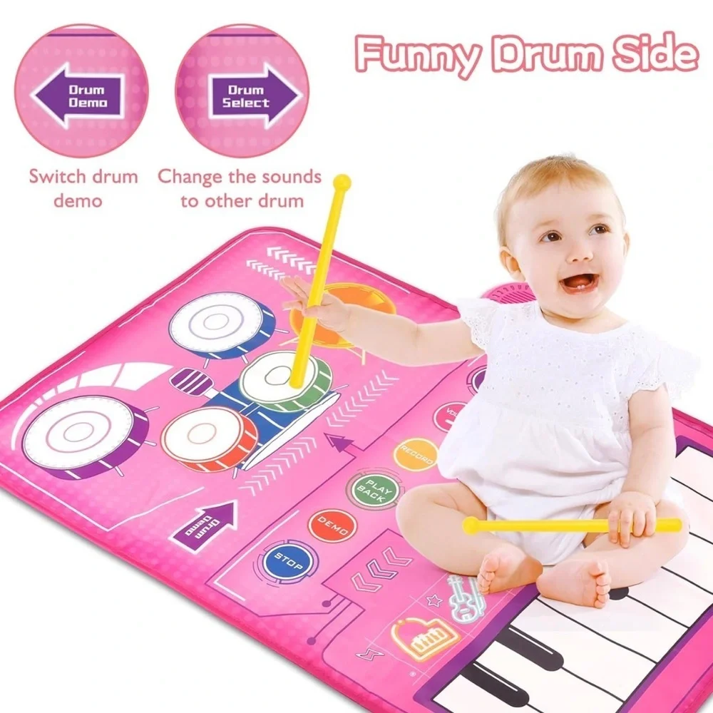 Music carpet Mat with Keyboard & Drum, Early Educational Musical toys